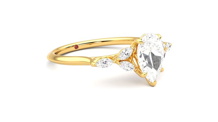 Taylor & Hart Tamora Pear Engagement Ring 360 degree image 6