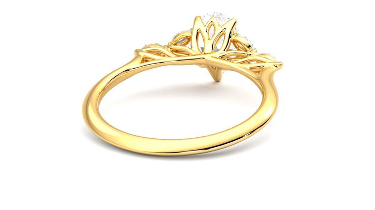 Taylor & Hart Tamora Pear Engagement Ring 360 degree image 14