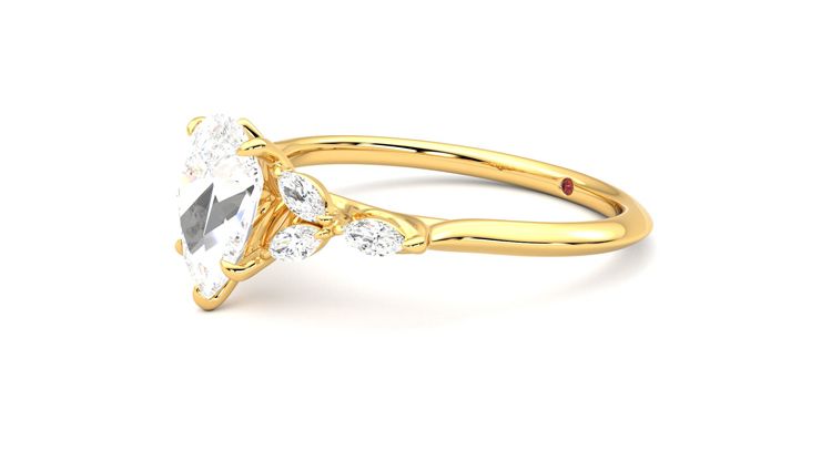 Taylor & Hart Tamora Pear Engagement Ring 360 degree image 23