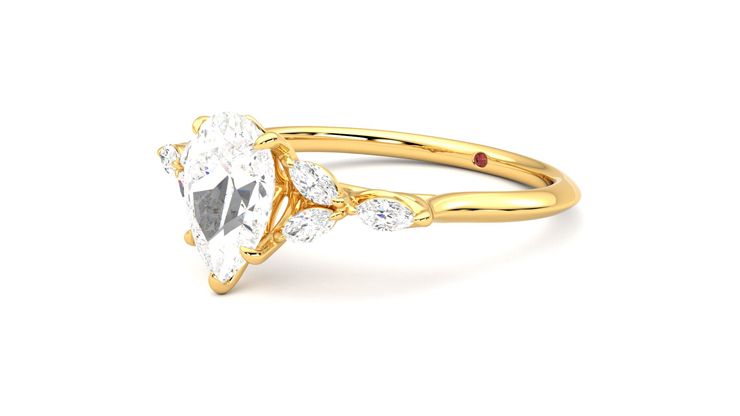 Taylor & Hart Tamora Pear Engagement Ring 360 degree image 24