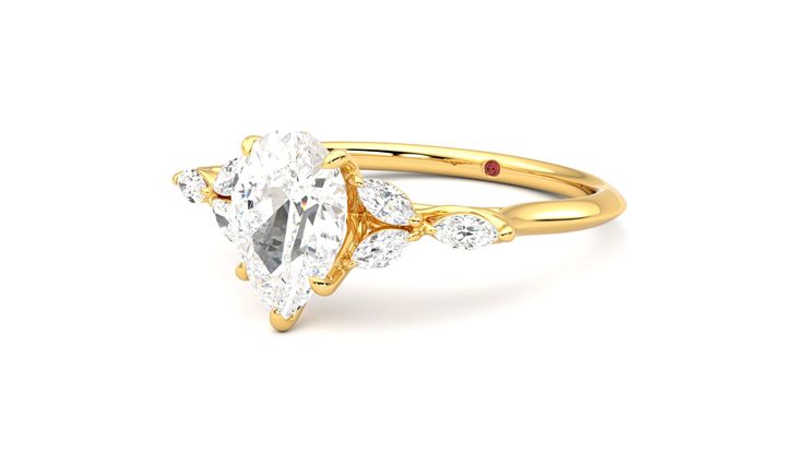 Taylor & Hart Tamora Pear Engagement Ring 360 degree image 25