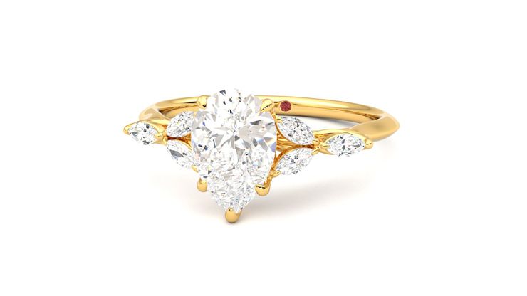 Taylor & Hart Tamora Pear Engagement Ring 360 degree image 27