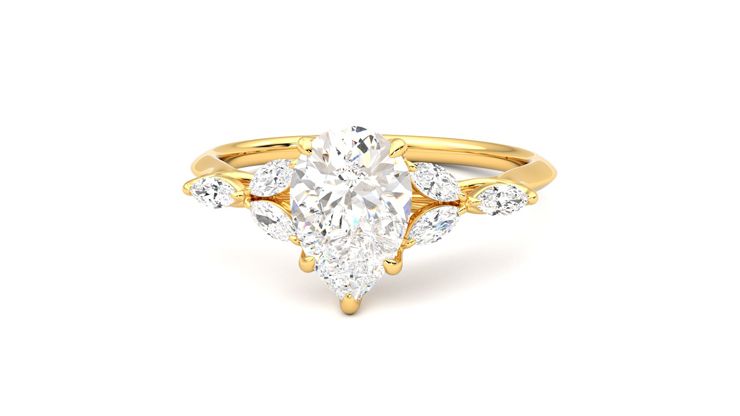 Taylor & Hart Tamora Pear Engagement Ring 360 degree image 28