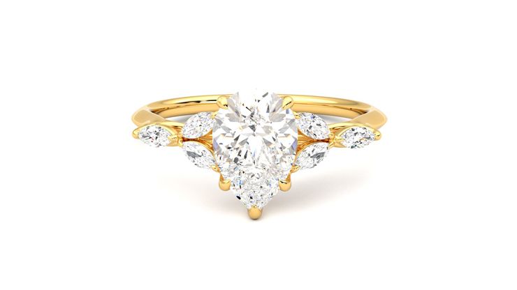 Taylor & Hart Tamora Pear Engagement Ring 360 degree image 29