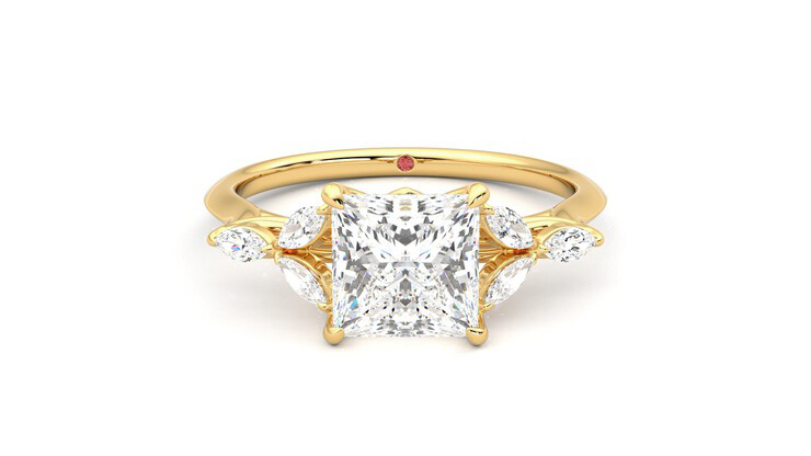 Taylor & Hart Tamora Princess Engagement Ring 360 detail 01