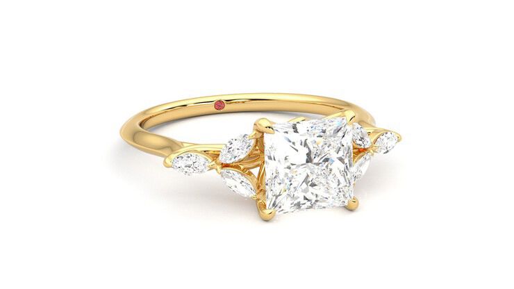 Taylor & Hart Tamora Princess Engagement Ring 360 degree image 4