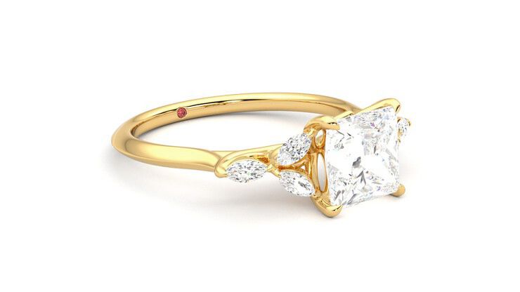 Taylor & Hart Tamora Princess Engagement Ring 360 degree image 6