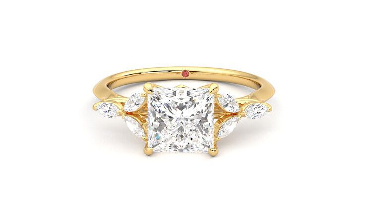 Taylor & Hart Tamora Princess Engagement Ring 360 degree image 29