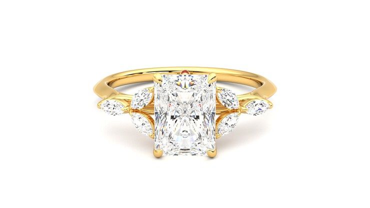 Taylor & Hart Tamora Radiant Engagement Ring 360 degree image 0