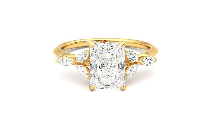 Taylor & Hart Tamora Radiant Engagement Ring 360 degree image 1