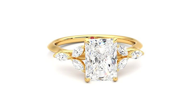 Taylor & Hart Tamora Radiant Engagement Ring 360 degree image 2