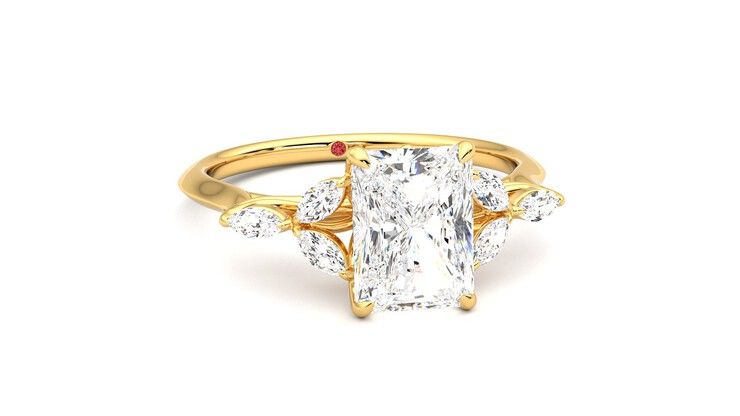 Taylor & Hart Tamora Radiant Engagement Ring 360 degree image 3