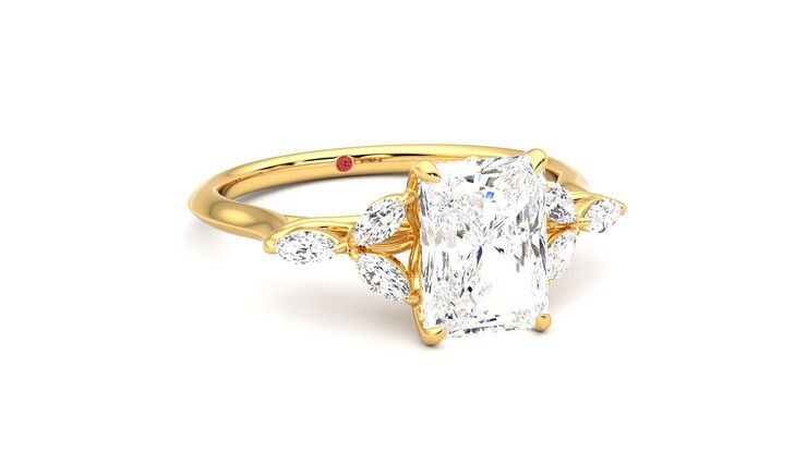Taylor & Hart Tamora Radiant Engagement Ring 360 degree image 4