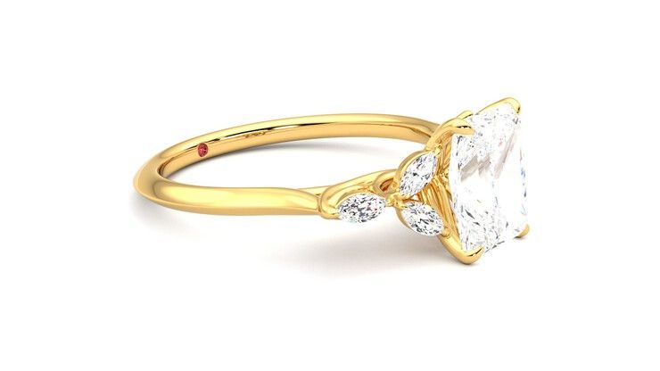 Taylor & Hart Tamora Radiant Engagement Ring 360 degree image 7