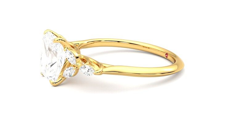 Taylor & Hart Tamora Radiant Engagement Ring 360 degree image 22