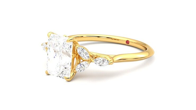 Taylor & Hart Tamora Radiant Engagement Ring 360 degree image 24