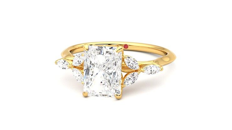 Taylor & Hart Tamora Radiant Engagement Ring 360 degree image 27