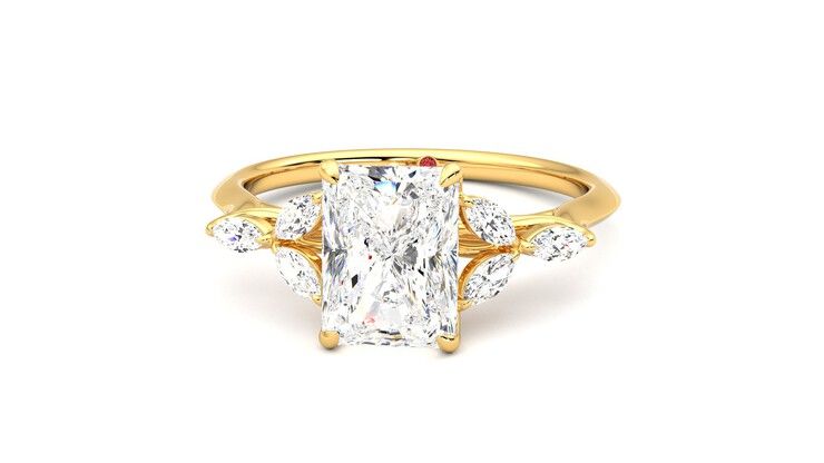 Taylor & Hart Tamora Radiant Engagement Ring 360 degree image 28
