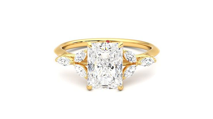 Taylor & Hart Tamora Radiant Engagement Ring 360 degree image 29