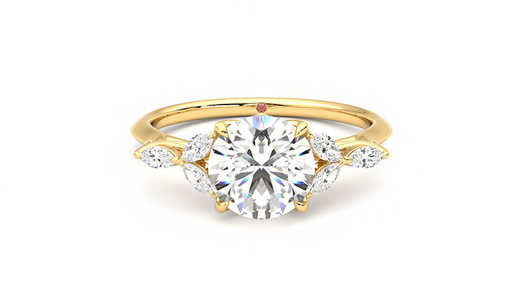 Taylor & Hart Tamora Round Engagement Ring 360 degree image 0