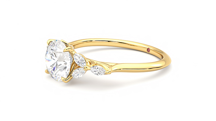 Taylor & Hart Tamora Round Engagement Ring 360 degree image 23