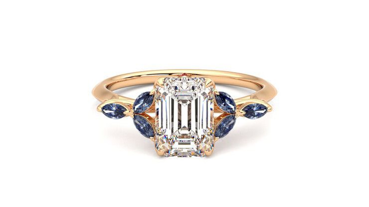 Taylor & Hart Tamora Emerald Engagement Ring 360 degree image 0