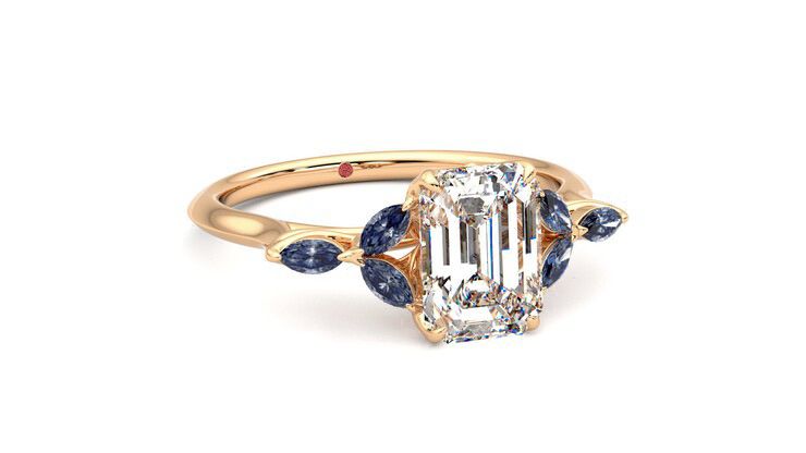 Taylor & Hart Tamora Emerald Engagement Ring 360 degree image 4