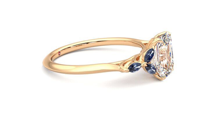 Taylor & Hart Tamora Emerald Engagement Ring 360 degree image 8