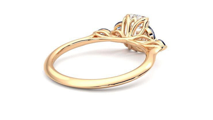 Taylor & Hart Tamora Emerald Engagement Ring 360 degree image 13