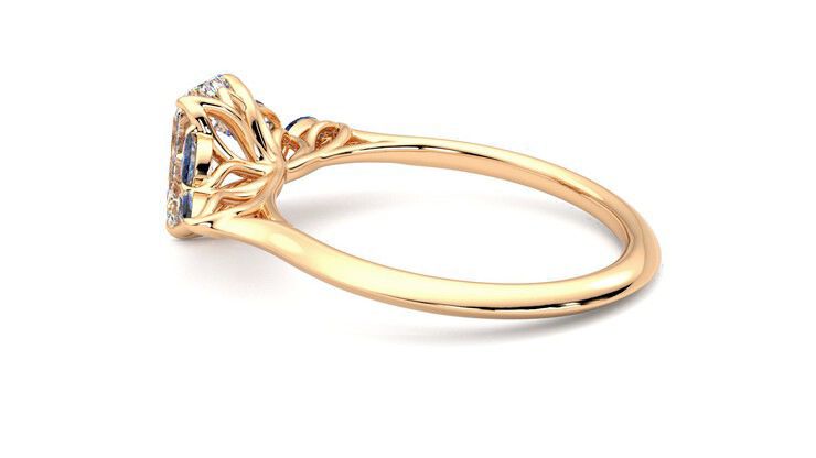Taylor & Hart Tamora Emerald Engagement Ring 360 degree image 19