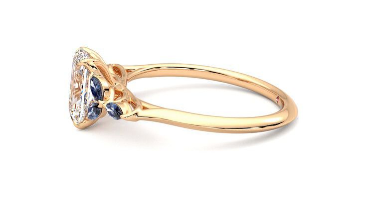 Taylor & Hart Tamora Emerald Engagement Ring 360 degree image 21