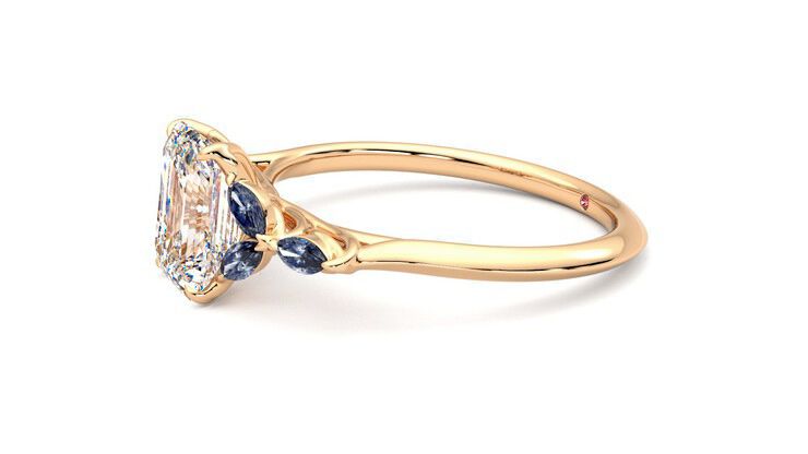 Taylor & Hart Tamora Emerald Engagement Ring 360 degree image 22