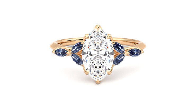 Taylor & Hart Tamora Marquise Engagement Ring 360 degree image 0