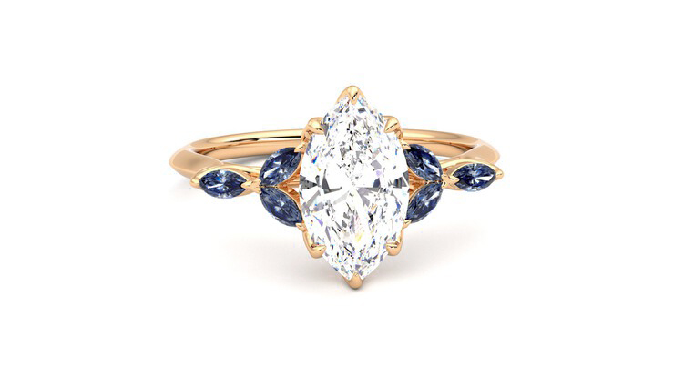 Taylor & Hart Tamora Marquise Engagement Ring 360 degree image 2