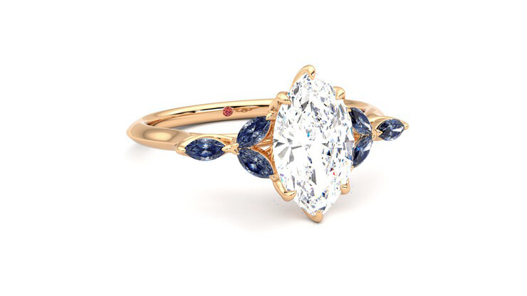 Taylor & Hart Tamora Marquise Engagement Ring 360 degree image 4