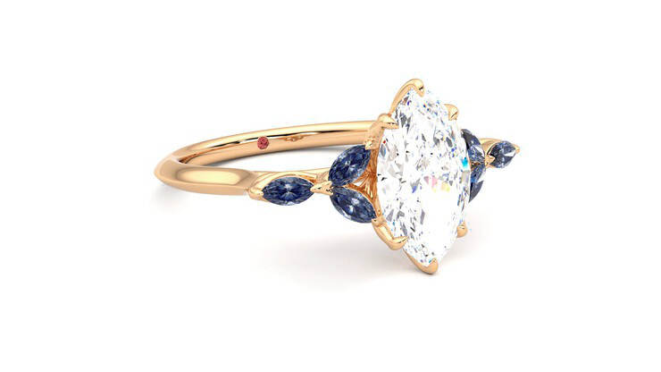 Taylor & Hart Tamora Marquise Engagement Ring 360 degree image 5