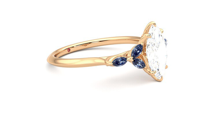 Taylor & Hart Tamora Marquise Engagement Ring 360 degree image 7