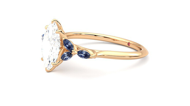 Taylor & Hart Tamora Marquise Engagement Ring 360 degree image 23
