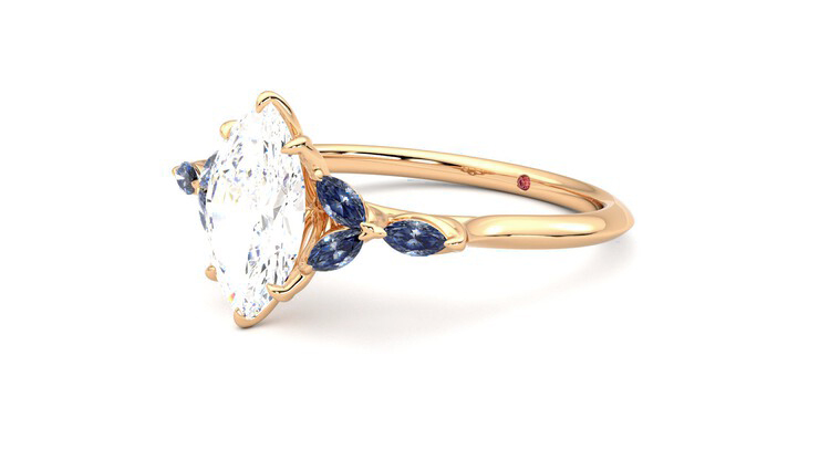 Taylor & Hart Tamora Marquise Engagement Ring 360 degree image 24