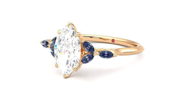 Taylor & Hart Tamora Marquise Engagement Ring 360 degree image 25