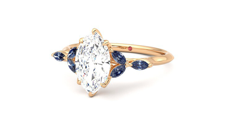 Taylor & Hart Tamora Marquise Engagement Ring 360 degree image 26
