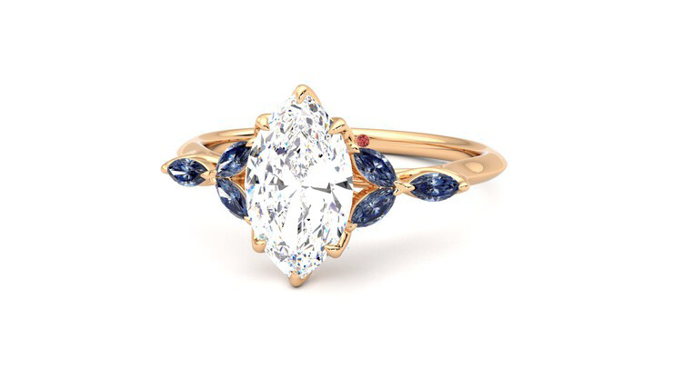 Taylor & Hart Tamora Marquise Engagement Ring 360 degree image 27