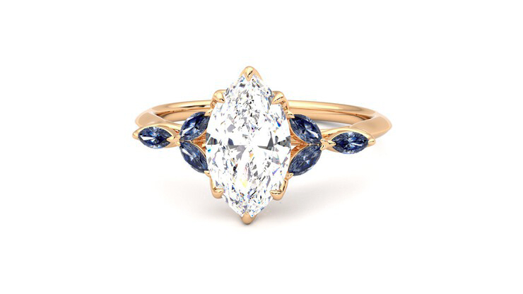 Taylor & Hart Tamora Marquise Engagement Ring 360 degree image 28