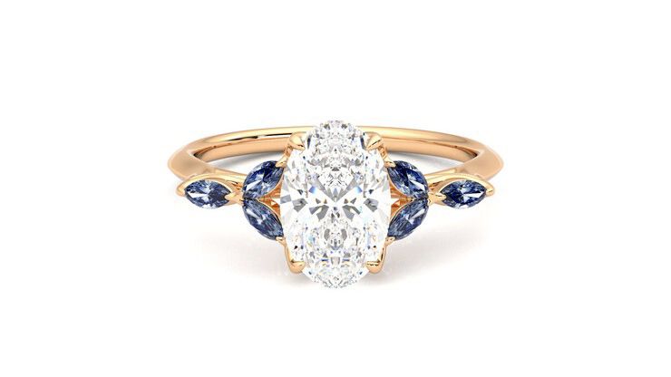 Taylor & Hart Tamora Oval Engagement Ring 360 degree image 0