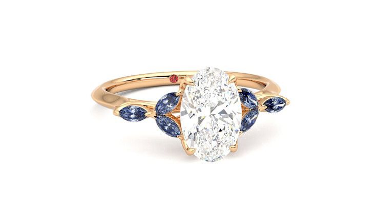 Taylor & Hart Tamora Oval Engagement Ring 360 degree image 3