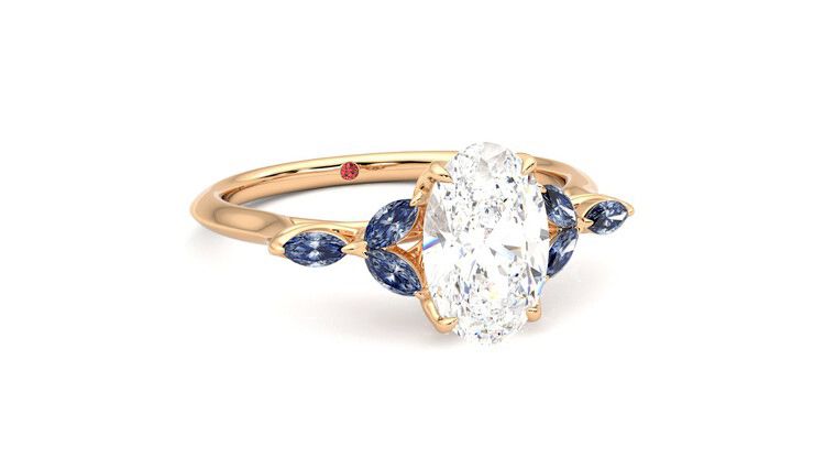Taylor & Hart Tamora Oval Engagement Ring 360 degree image 4
