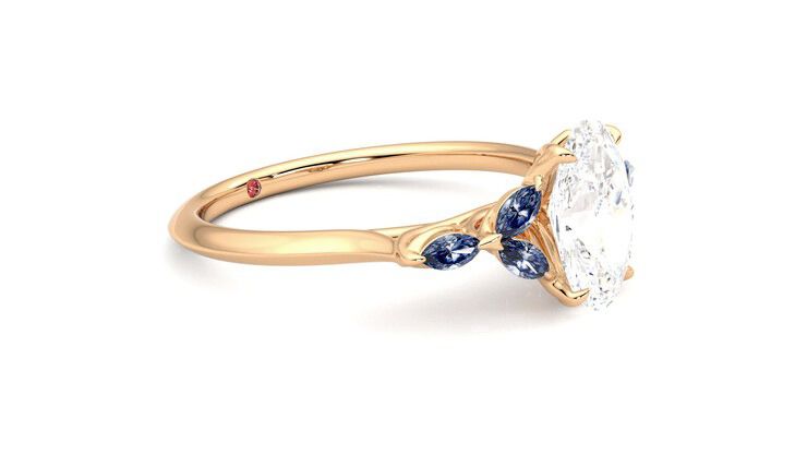 Taylor & Hart Tamora Oval Engagement Ring 360 degree image 7