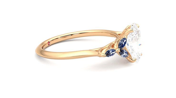 Taylor & Hart Tamora Oval Engagement Ring 360 degree image 8