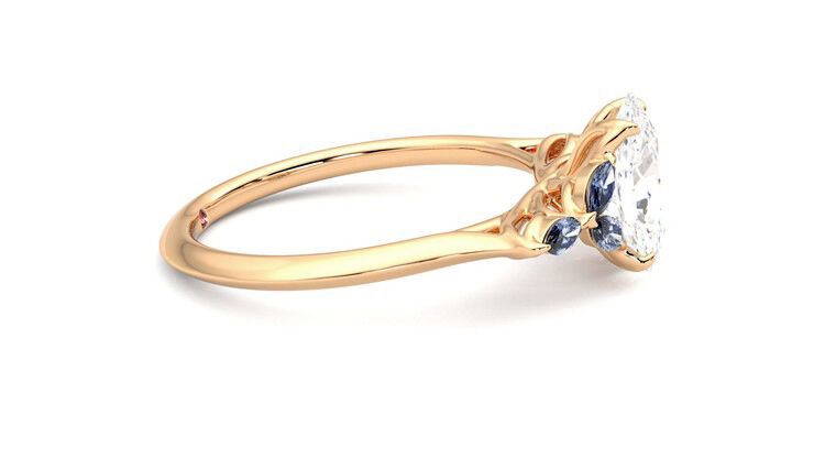 Taylor & Hart Tamora Oval Engagement Ring 360 degree image 9