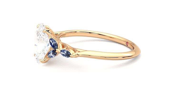 Taylor & Hart Tamora Oval Engagement Ring 360 degree image 22